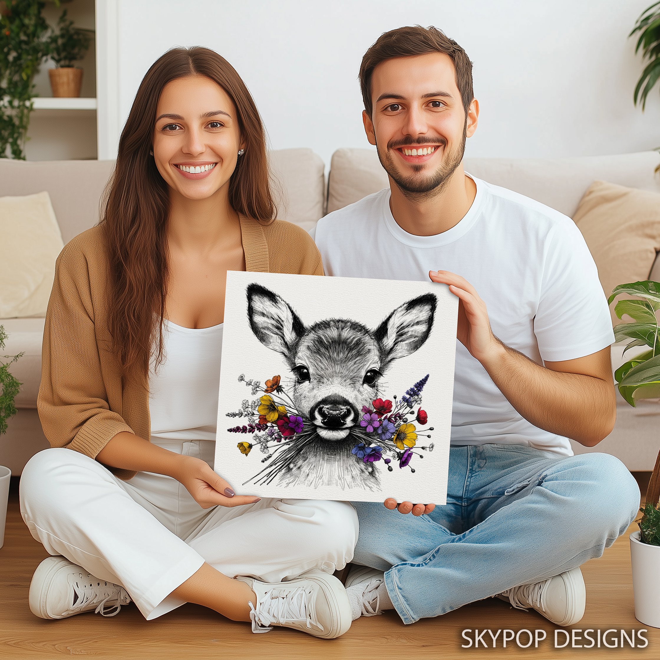 3.jpg Deer Flower Art
