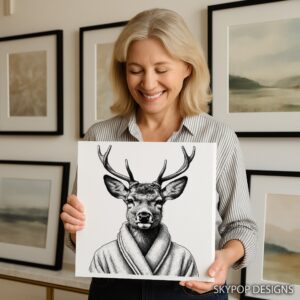 Deer in Bathrobe Art