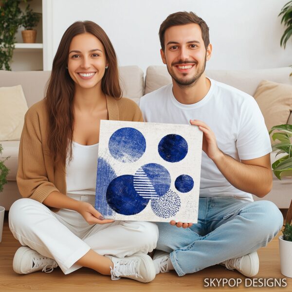 Blue Circles Abstract Art