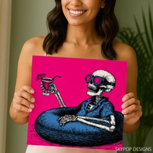 Skeleton Cocktail Party Art