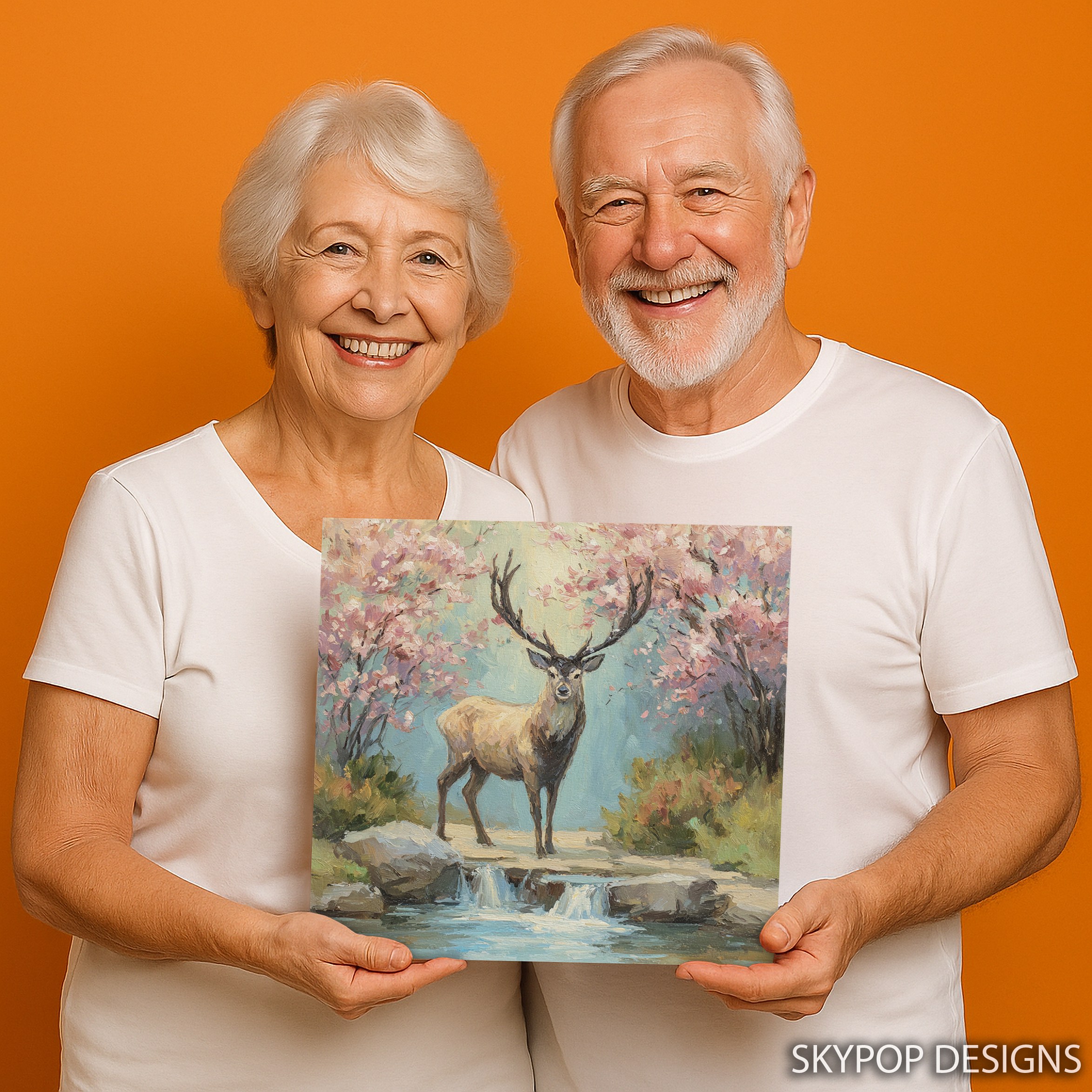 3.jpg Deer Cherry Blossom Art