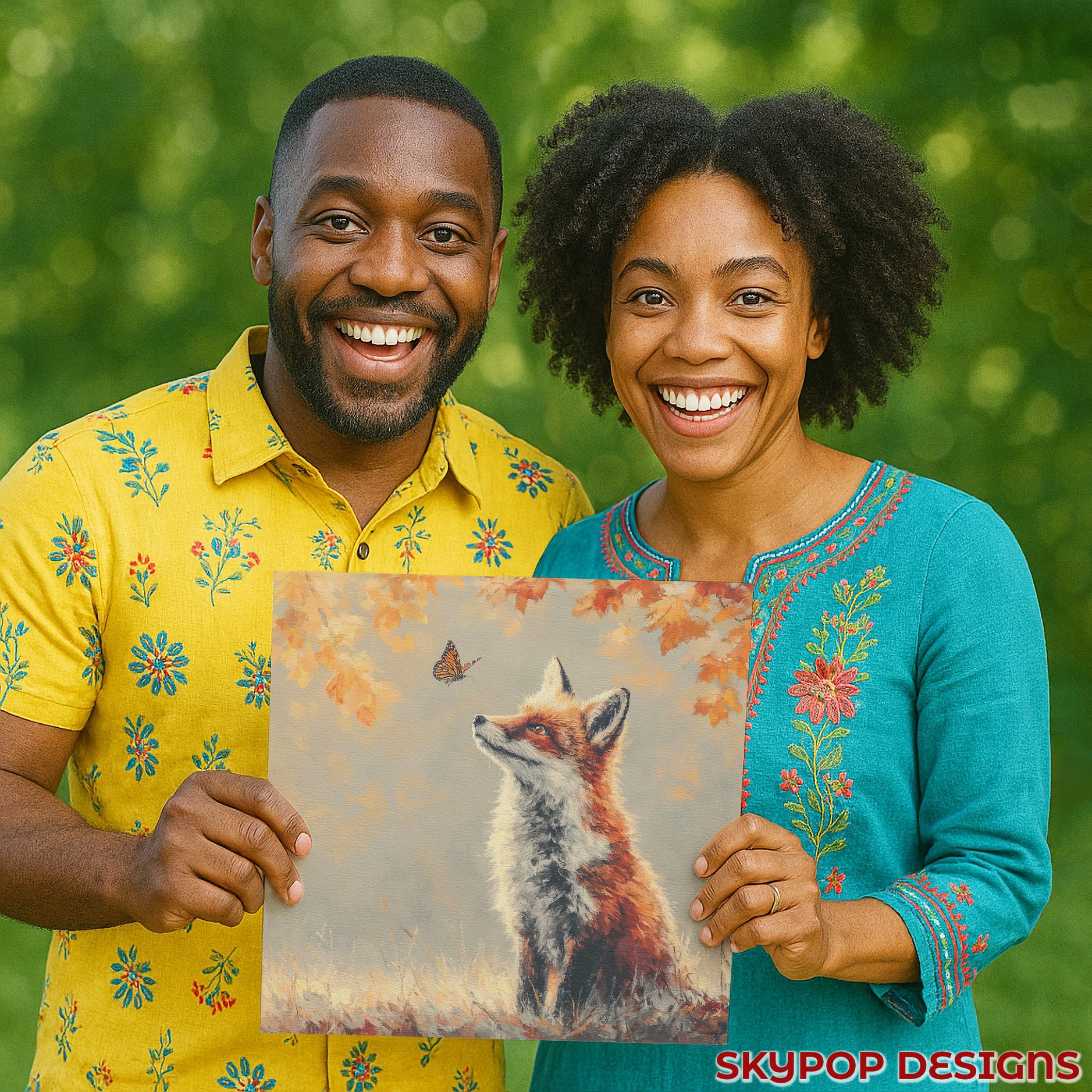 3.jpg Fox and Butterfly Art