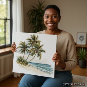 Tropical Beach Palm Trees Art