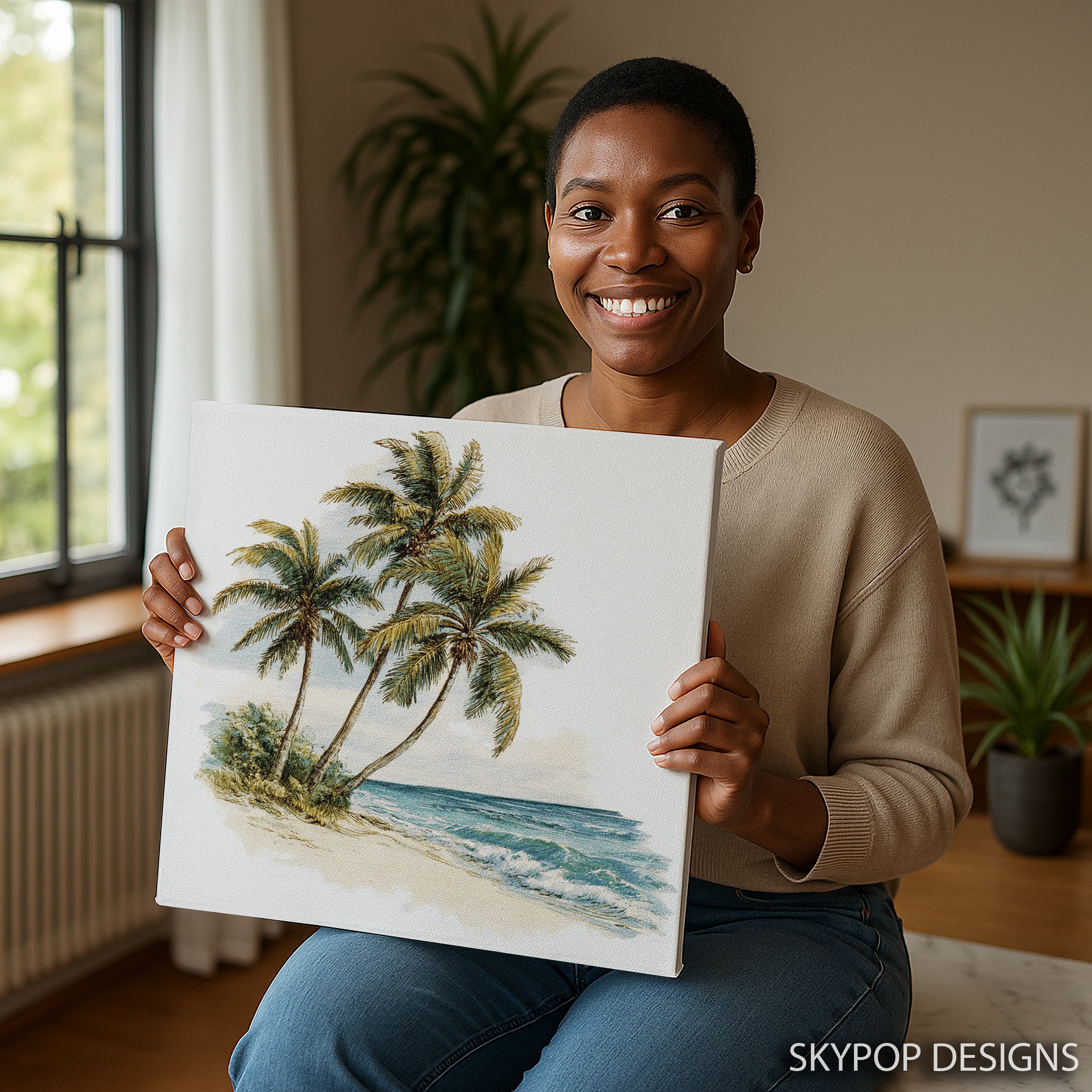 3.jpg Tropical Beach Palm Trees Art