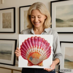 Red Seashell Art