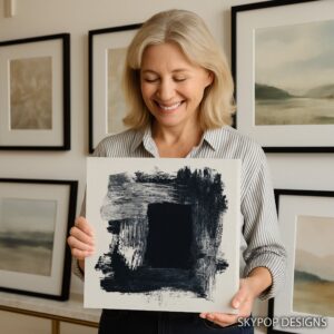 Monochrome Brushstroke Art