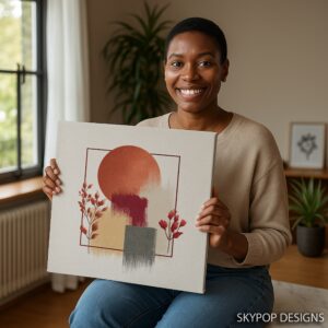 Geometric Autumn Sunset Art