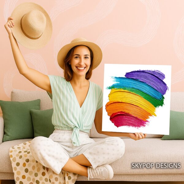 Rainbow Brush Strokes Art