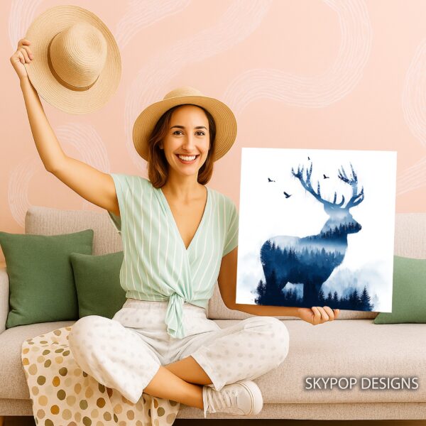 Deer Forest Silhouette Art