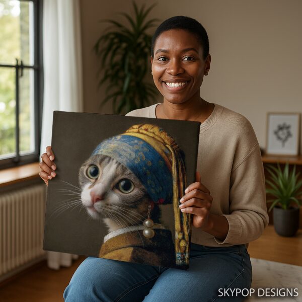Cat with Pearl Earring Art