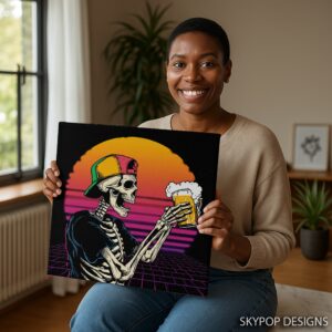 Retro Skeleton Beer Art