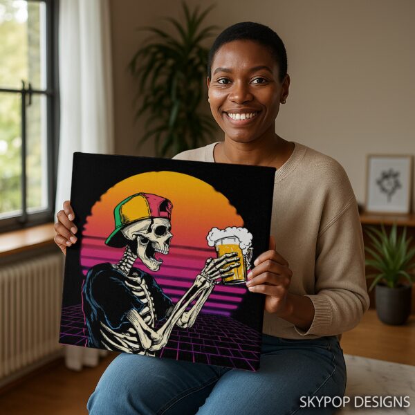 Retro Skeleton Beer Art