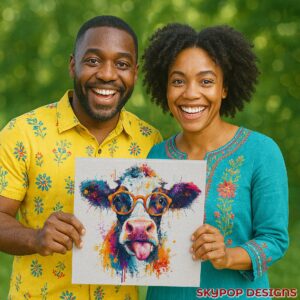 Colorful Cow Art