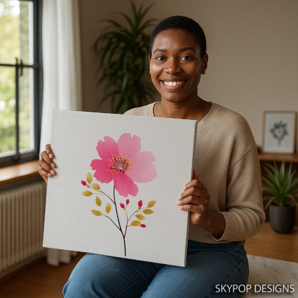 Pink Cosmos Flower Art