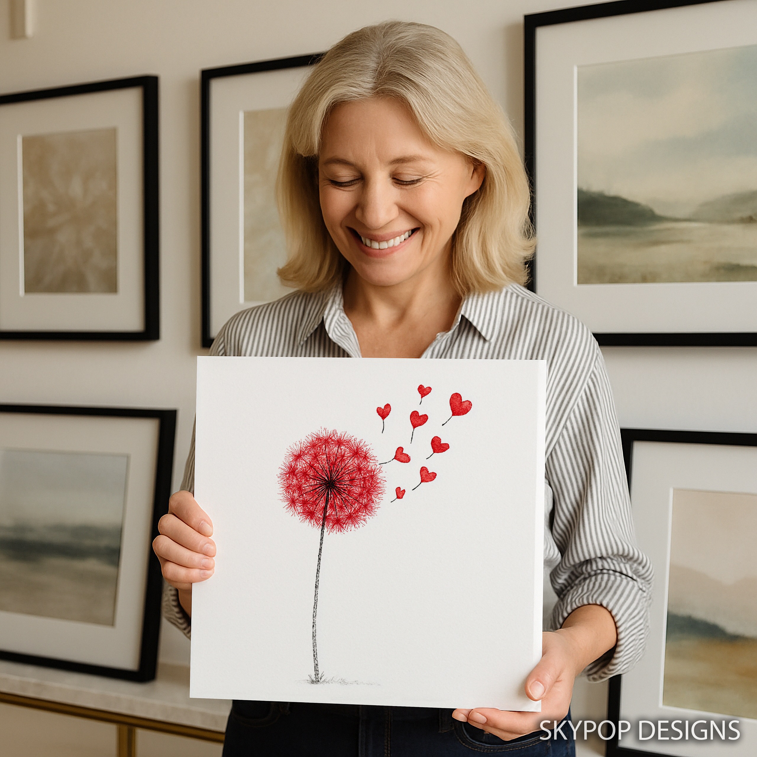 3.jpg Red Dandelion Heart Art