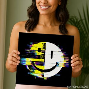 Glitch Smiley Face Art