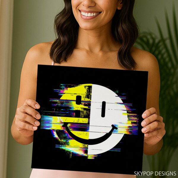 Glitch Smiley Face Art