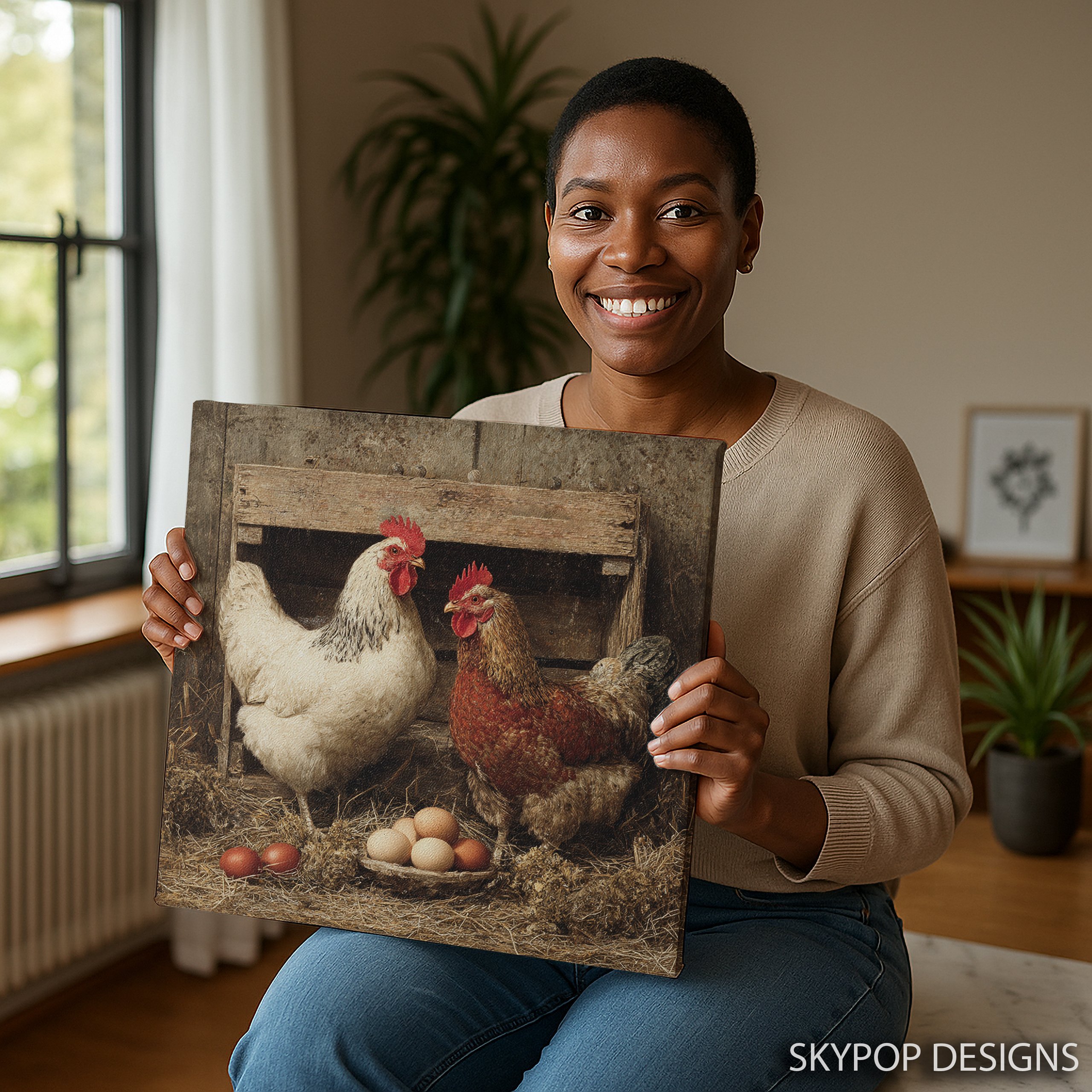 3.jpg Rooster and Chicken Art