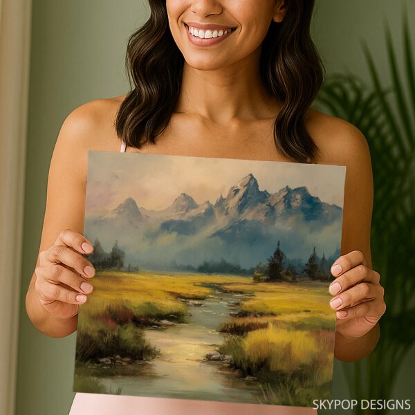 Mountain Stream Landscape Art