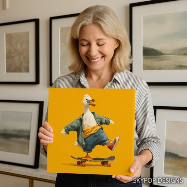 Skateboarding Duck Art