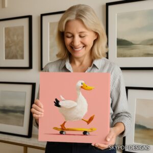 Duck Skateboarding Art
