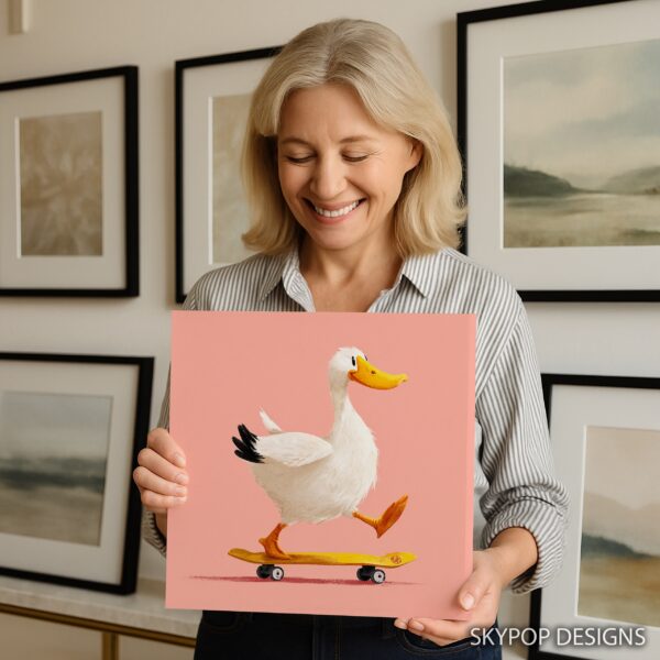Duck Skateboarding Art