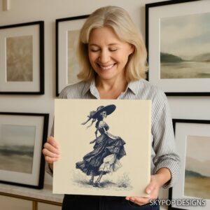 Dancing Skeleton Lady Art