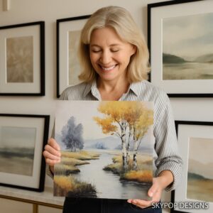 Autumn Birch River Art