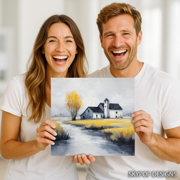 Autumn Farmhouse Stream Art