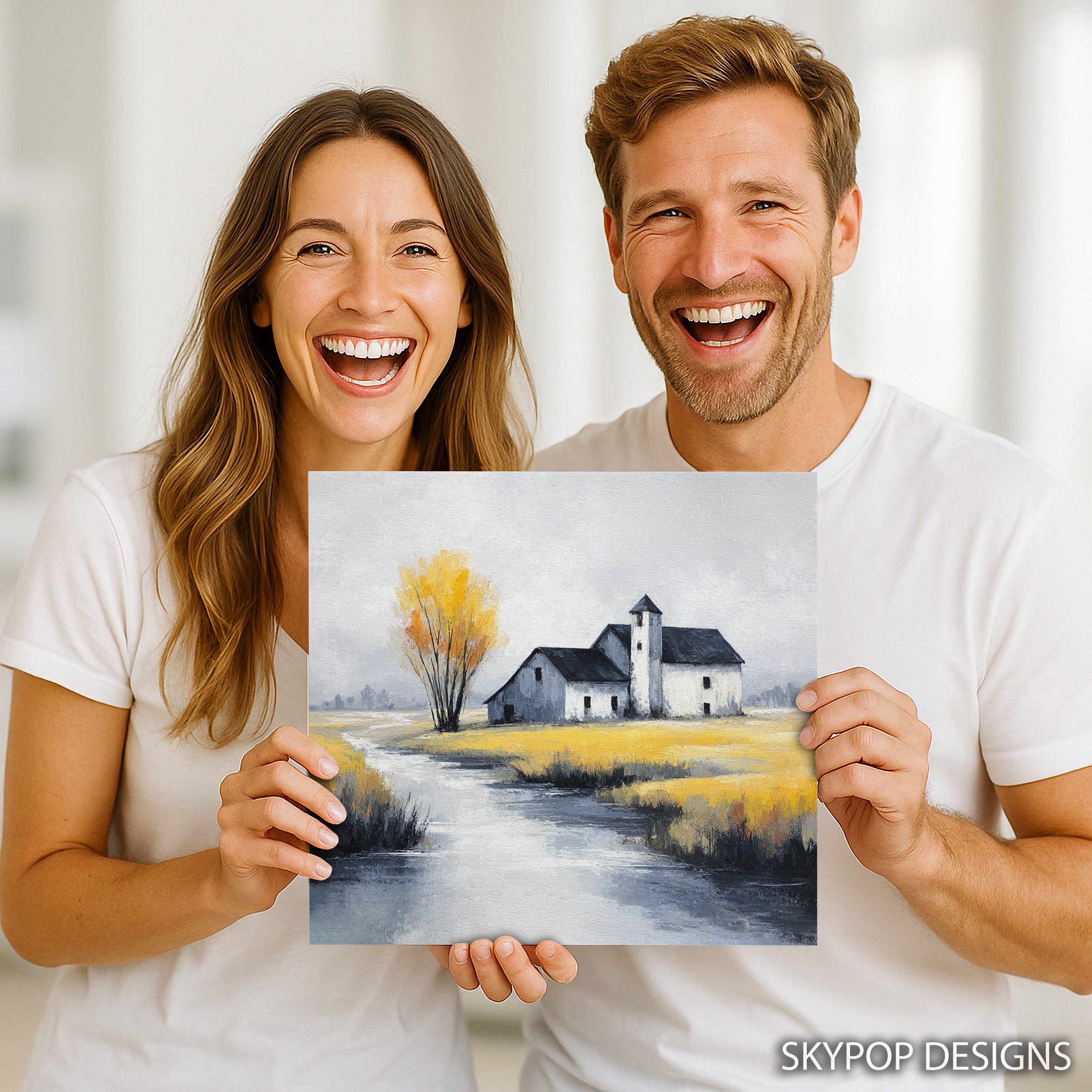 3.jpg Autumn Farmhouse Stream Art