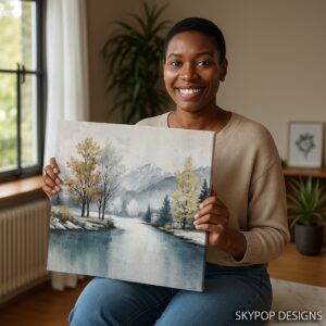 Tranquil Mountain Lake Art