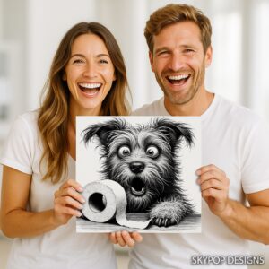 Yorkshire Terrier Toilet Paper Art