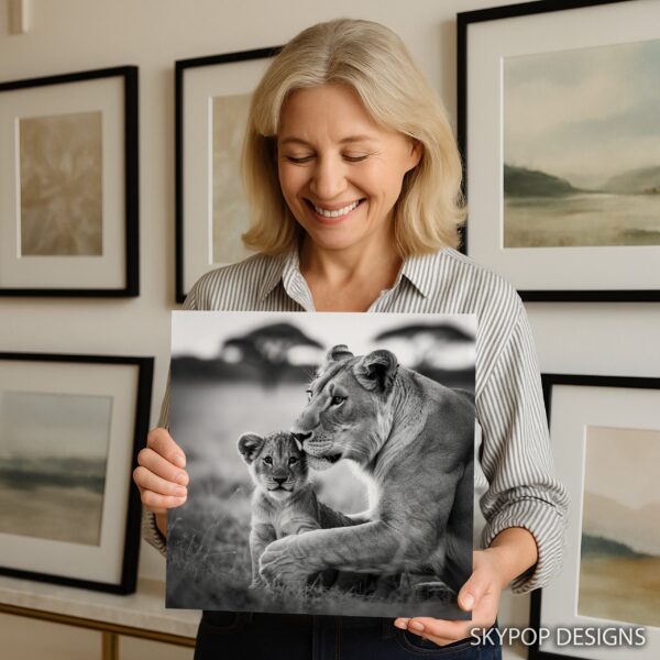 Lion Mother and Cub Art