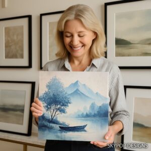 Serene Lake Mountain Art