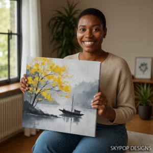 Yellow Tree Lake Art