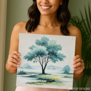 Serene Tree Lake Art