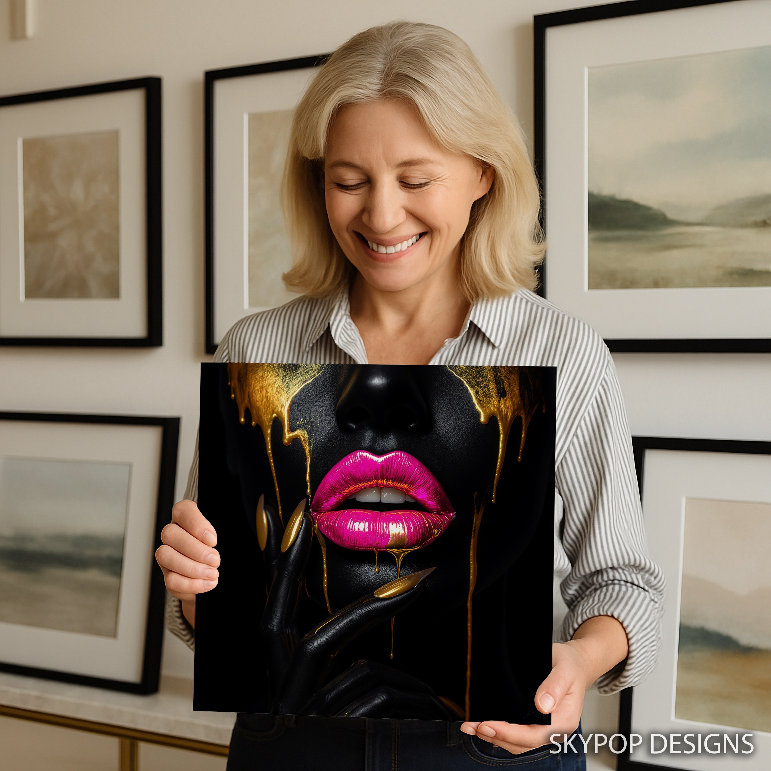 3.jpg Golden Drip Lips Art