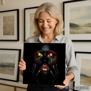 Rainbow Lips Drip Art