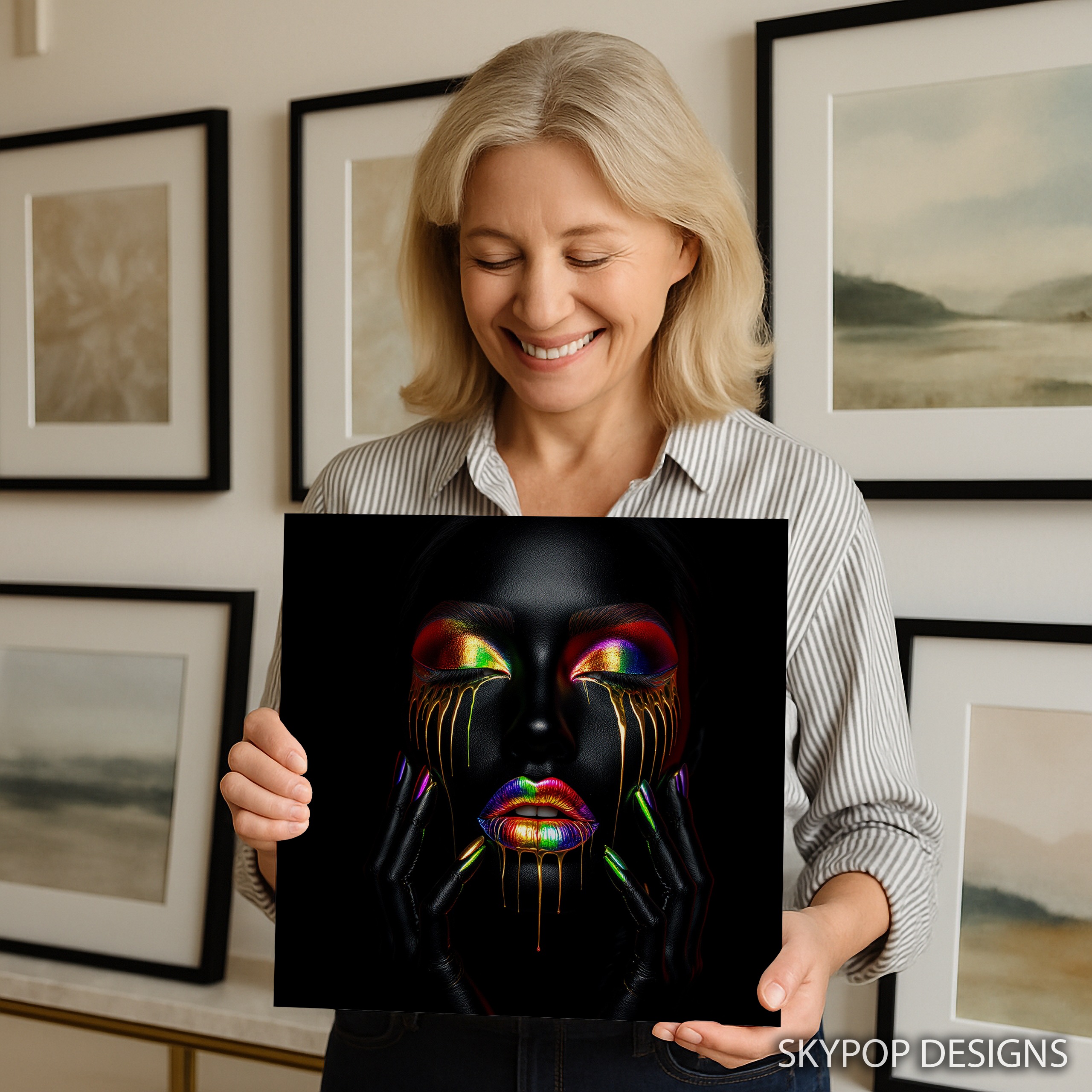 3.jpg Rainbow Lips Drip Art
