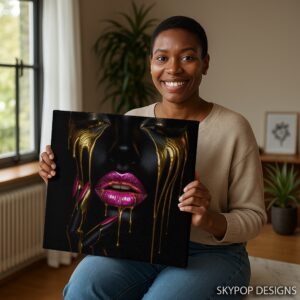 Liquid Gold Lips Art