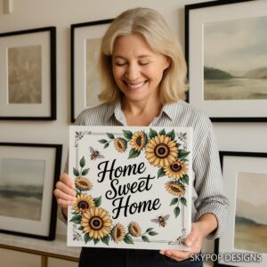 Sunflower Home Sweet Home Art