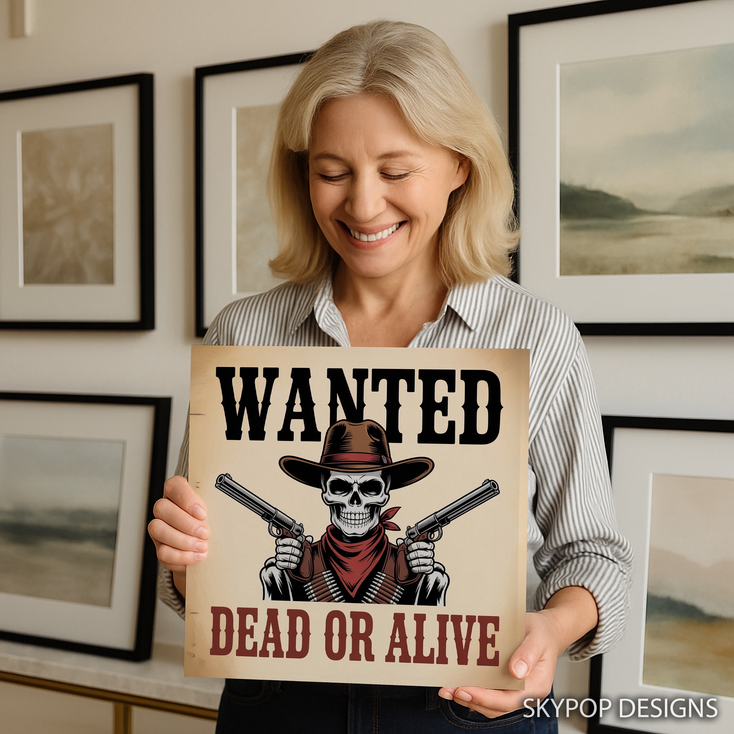 3.jpg Wanted Cowboy Skull Art