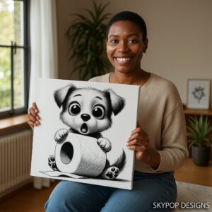Puppy Toilet Paper Art