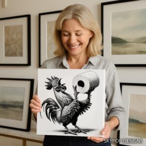 Rooster Toilet Paper Holder Art