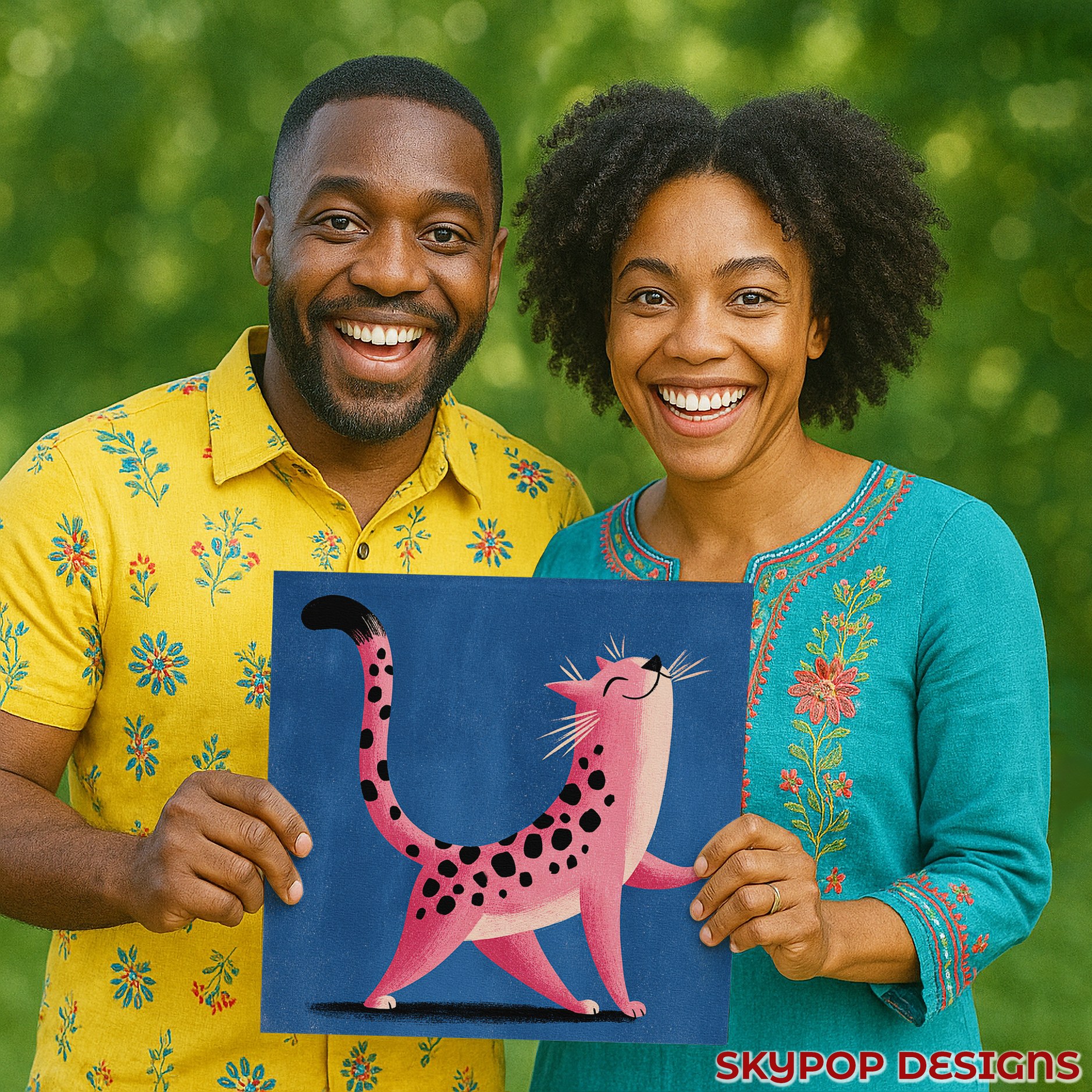3.jpg Pink Spotted Cat Art