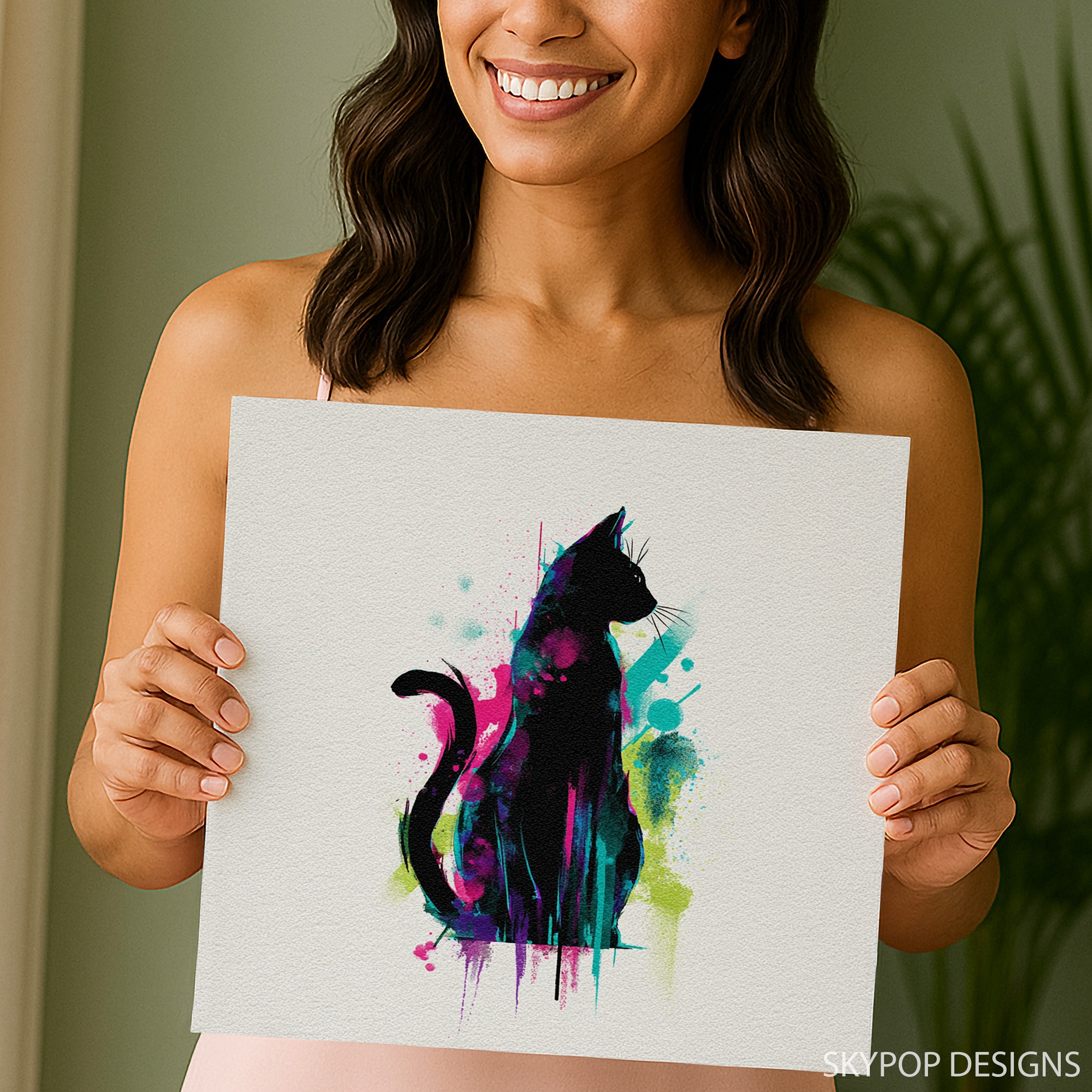 3.jpg Colorful Cat Art