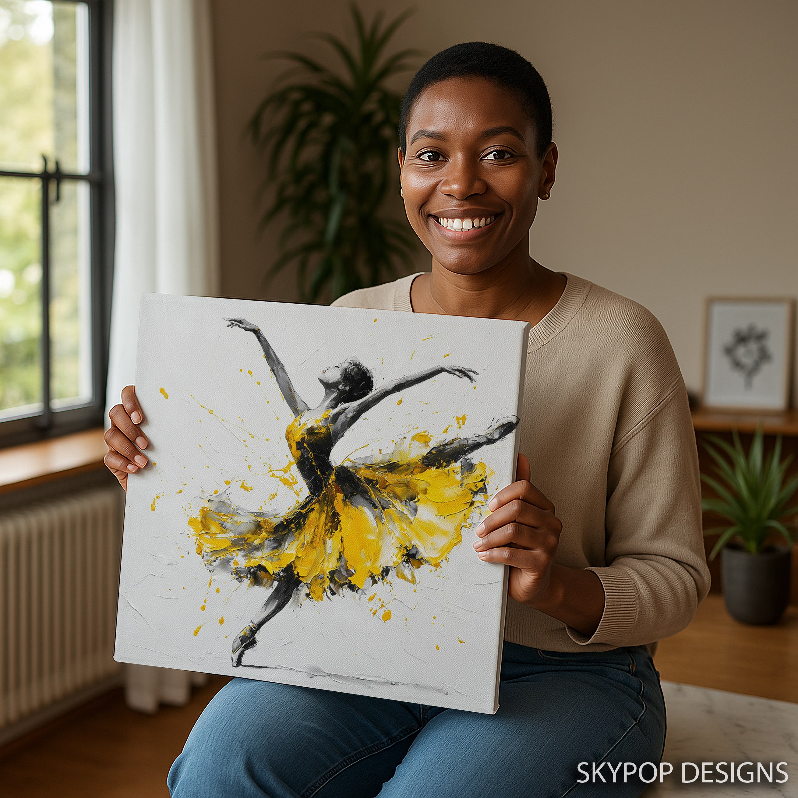 3.jpg Yellow Ballet Dancer Art