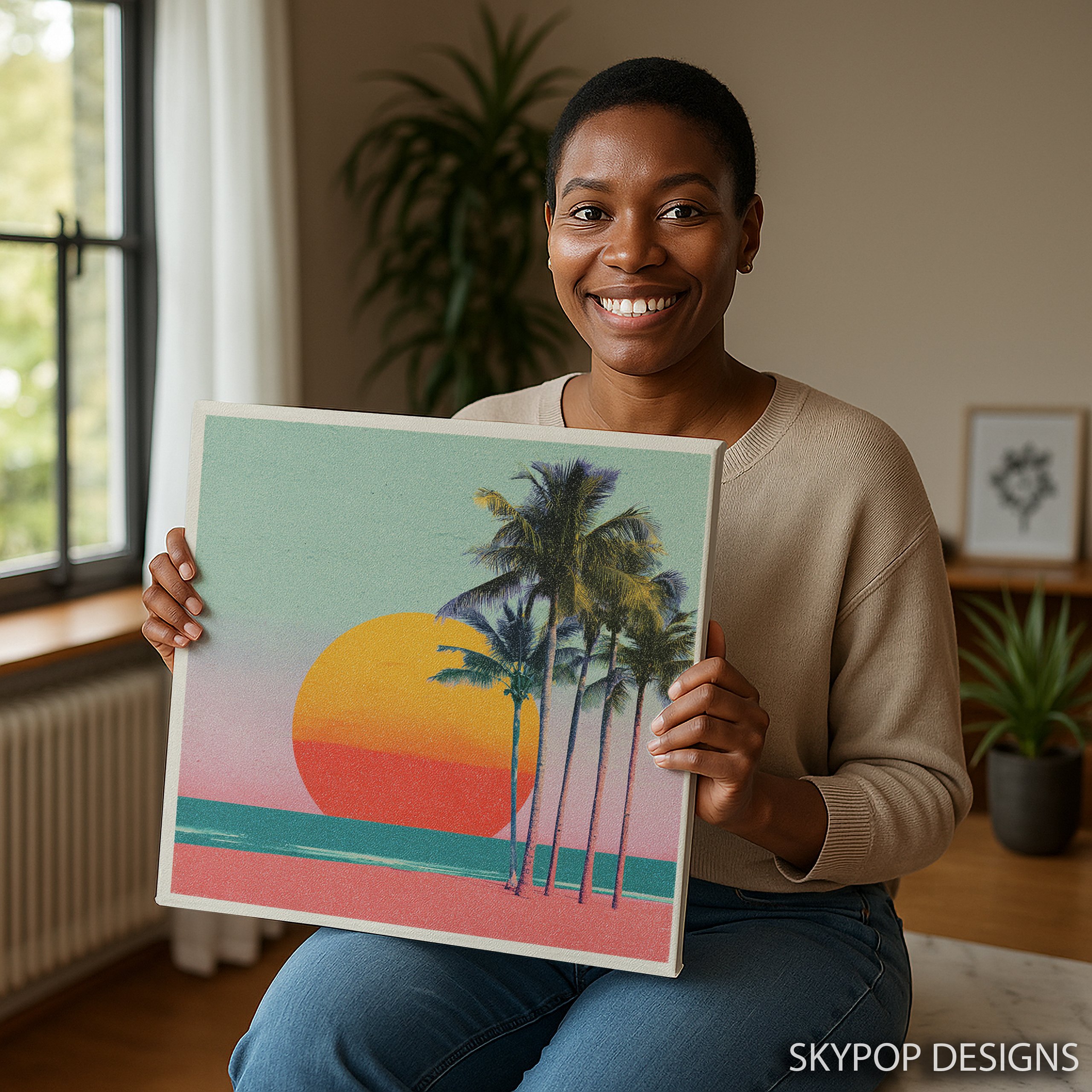 3.jpg Tropical Sunset Palm Art