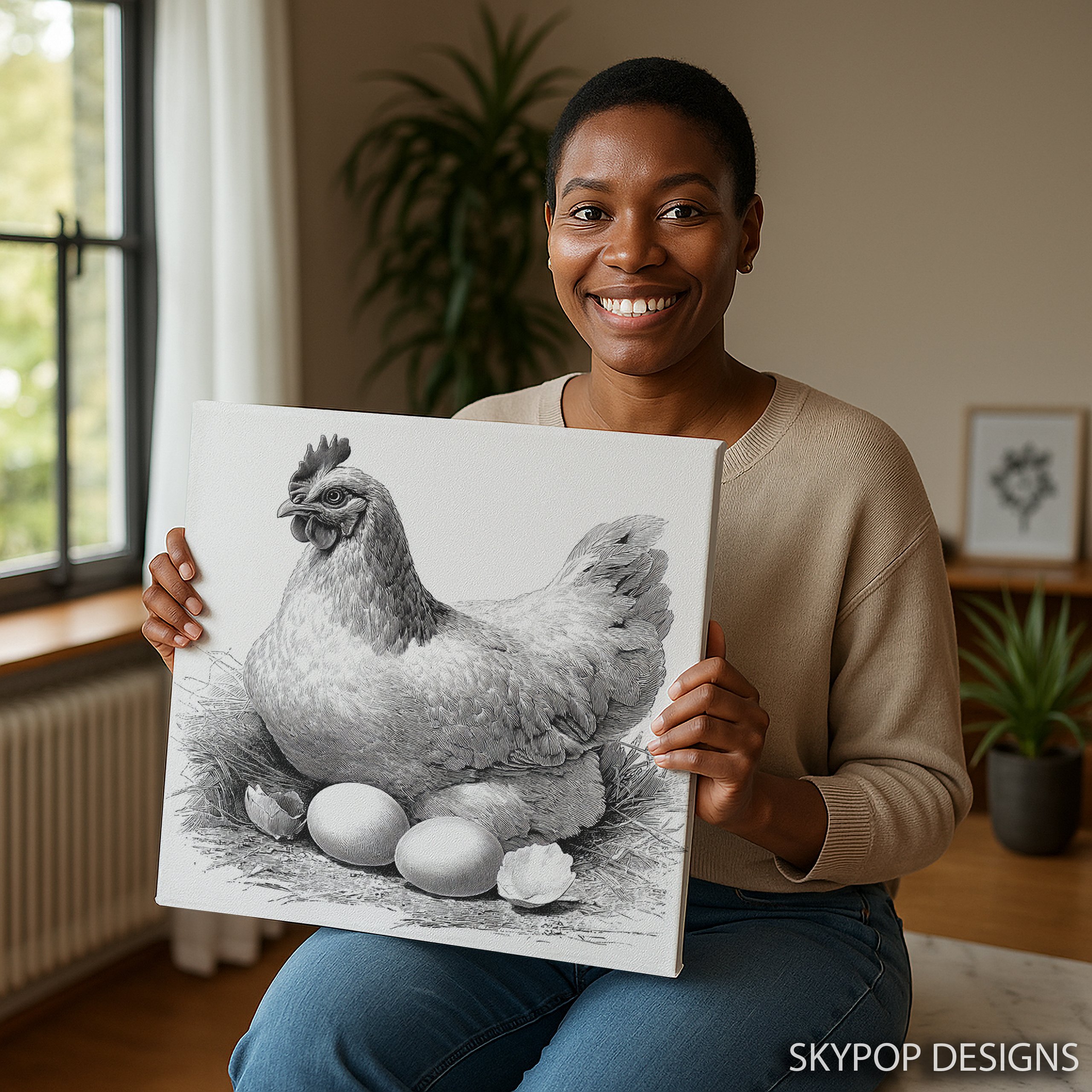 3.jpg Hen and Eggs Art