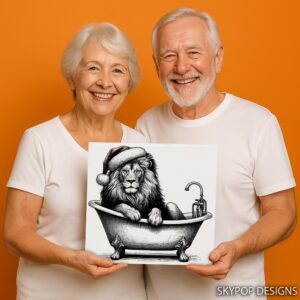 Lion Christmas Bath Art